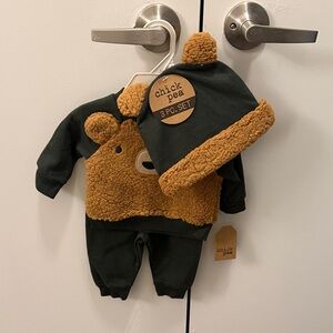 Chick Pea Brown and Black Bear Matching Set